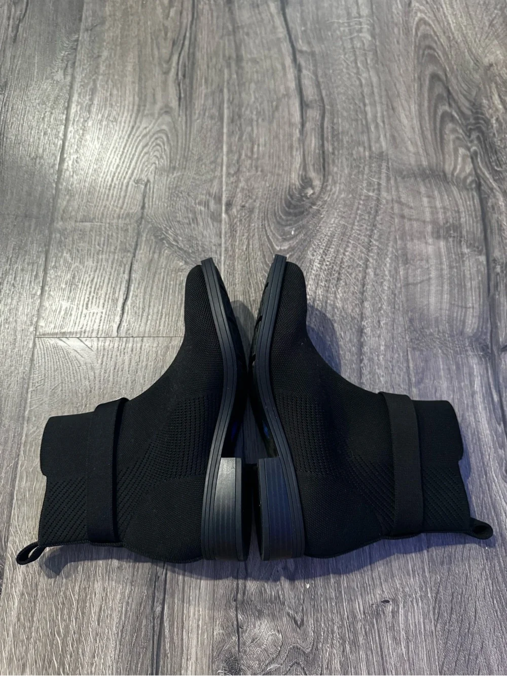 VIVAIA Black Knit Ankle Boots with Side Buckle Women size 38 7.5 booties - Picture 8 of 9